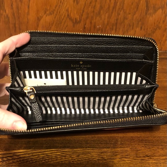 NWT-Kate Spade-Yours Truly Heart Appliqué-Lacey Lg Continental Zip Wallet-$198 - Picture 4 of 5